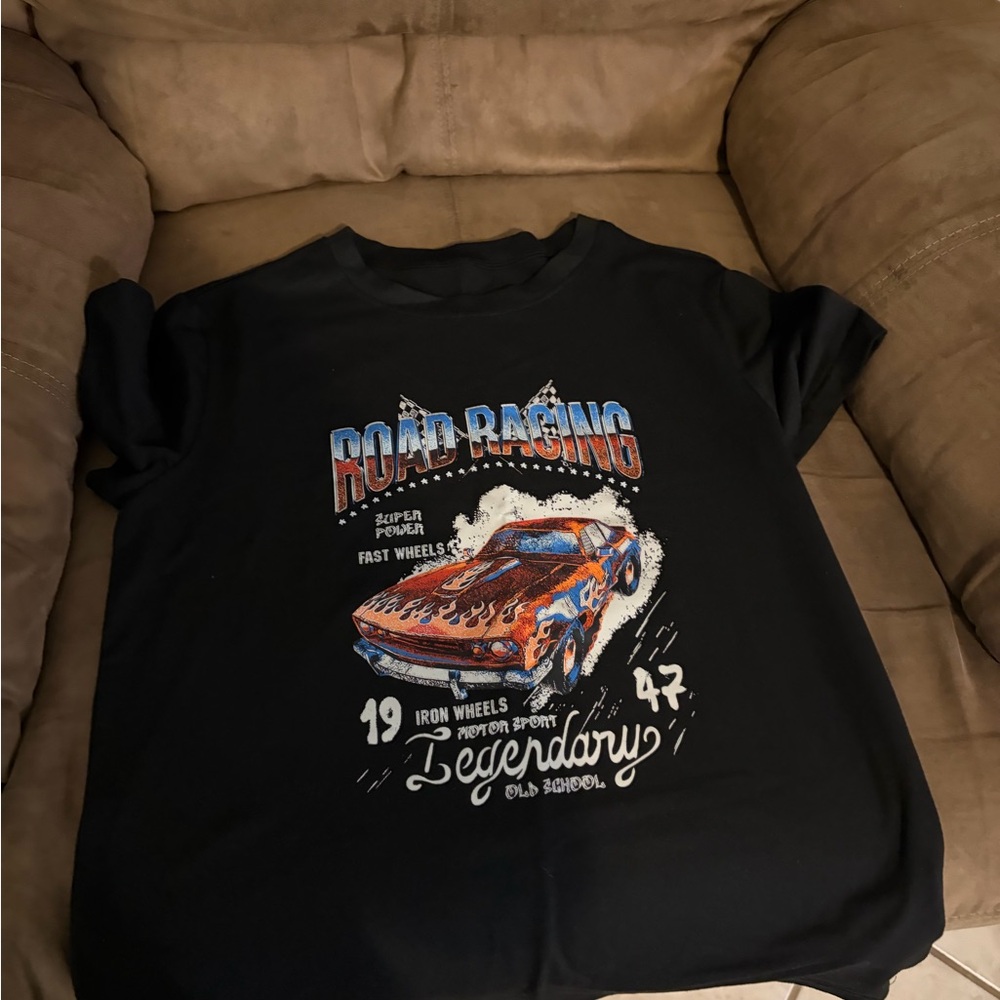 Road Racing Black Graphic T-Shirt